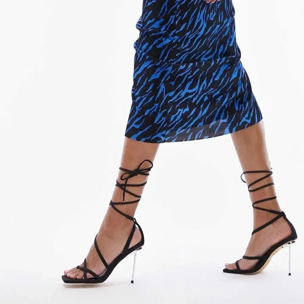 Topshop | Stella strappy ankle tie heeled sanda